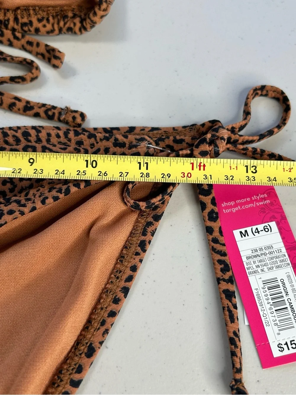 Xhilaration Youth Leopard Print Ribbed Triangle Bikini Set Medium